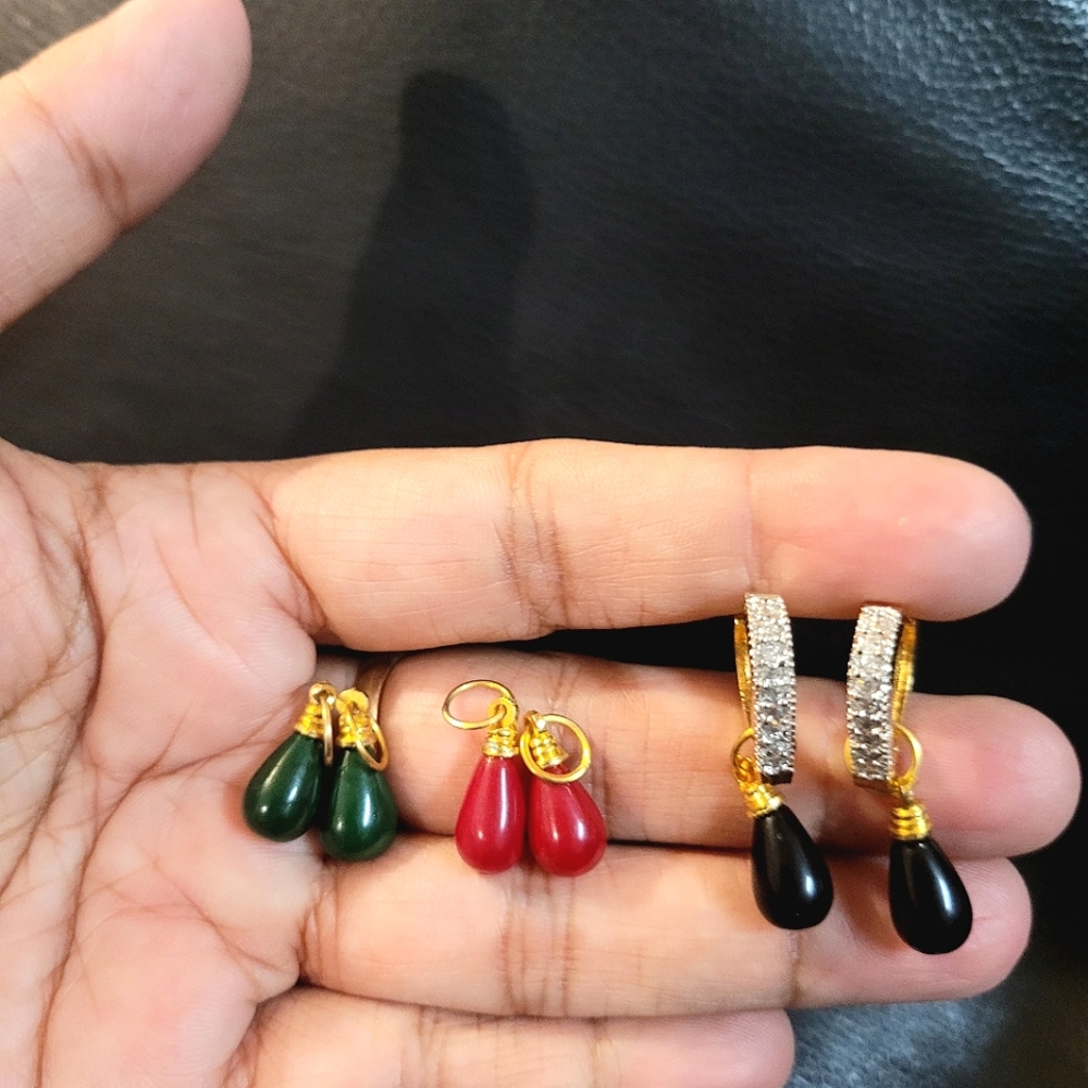 Beautiful changeable gold plated earings with genuine stones and zircons
